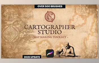 Etsy - Download Cartographer Studio Map Making <span class='badge badge-warning'>Toolkit</span> For <span class='badge badge-warning'>PROCREATE</span>