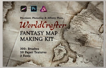 Etsy - Download Worldcrafter D&D Map Making <span class='badge badge-warning'>Kit</span> for Photoshop Procreate and Affinity Photo