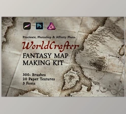 Etsy - Download Worldcrafter D&D Map Making Kit for Photoshop Procreate and Affinity Photo