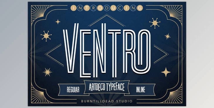 Download Ventro Art Deco Font (Creative Market 291689391)