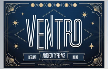Download Ventro Art Deco Font (Creative <span class='badge badge-warning'>Market</span> 291689391)