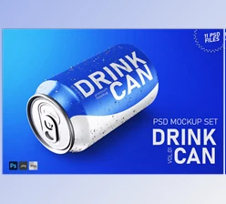 Download Drink Can 330ml PSD Mockup Set (Creative Market 291158043)