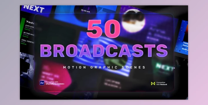 Download 50 Broadcast Scenes | After Effects (Videohive 59172734)