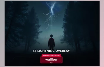 Download Lightning Transparent <span class='badge badge-warning'>PNG</span> overlays (Creative Market 280451561)