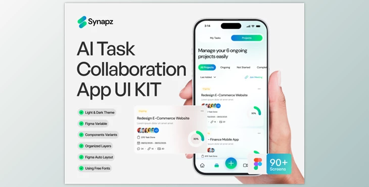 UI8 - Download Synapz - AI Task Collaboration App UI KIT