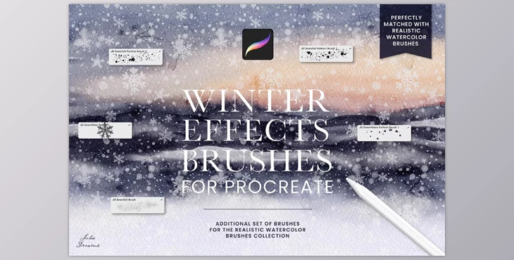 Download Winter Effects Snowfall Snow Procreate Brushes (Creative Market 290905755)