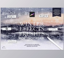 Download Winter Effects Snowfall Snow Procreate Brushes (Creative Market 290905755)