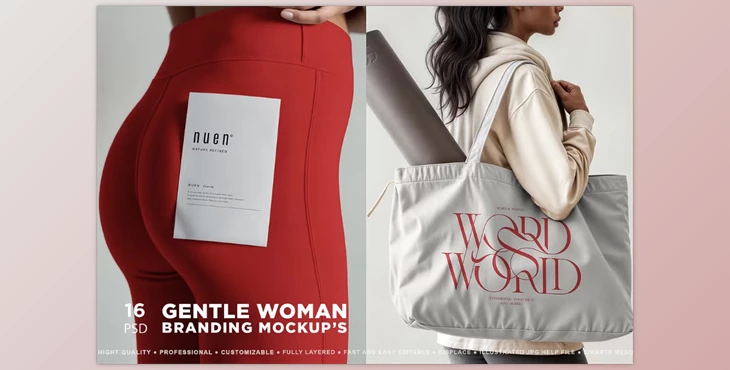 Download Gentle Woman Branding Mockups (Creative Market 288513000)