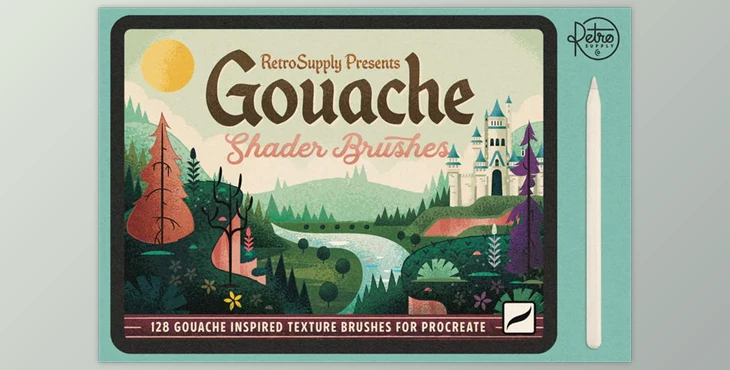 RetroSupply - Download Gouache Shader Brushes for Procreate