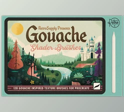 RetroSupply - Download Gouache Shader Brushes for Procreate