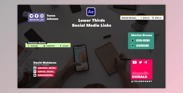 Download Lower Thirds - Social Media Links (Videohive 59209863) - AE Project