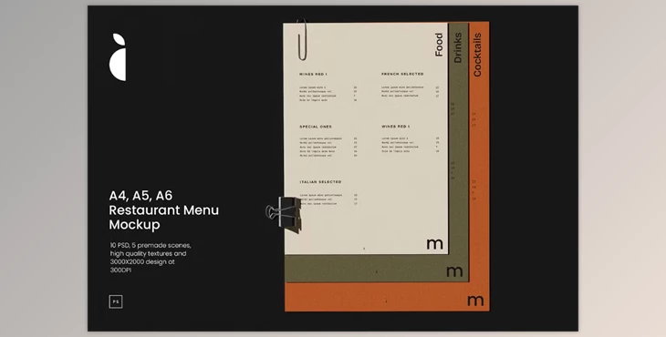 Download Restaurant Menu Mockup (Creative Market 291437622)