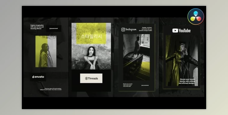 Download Stylish Social Media Vertical Slides for DaVinci Resolve (Videohive 58690195)