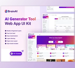 UI8 - Download AI Generator Tool Web App UI Kit