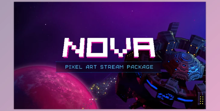 Nerd or Die - Download Nova - Pixel Art Stream Package After Effects Template