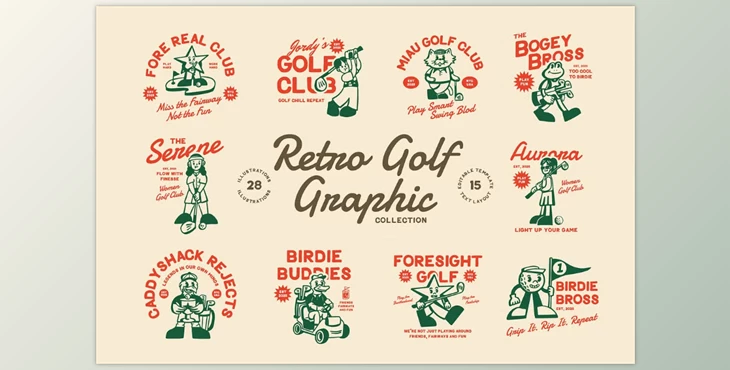 Download Retro Golf Vector Collection (Creative Market 291710329)