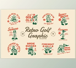 Download Retro Golf Vector Collection (Creative Market 291710329)