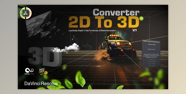 Download Convert 2D to 3D Image | One Click DaVinci Resolve (Videohive 57861505)