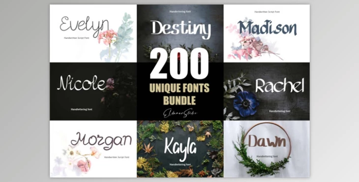 Eldamar Studio - Download 200 Unique Fonts Bundle