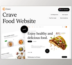 UI8 - Download Crave: Food Website Uikit for Figma