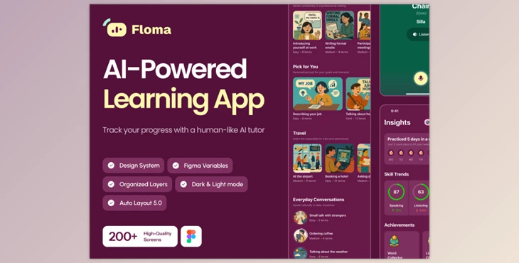 UI8 - Download Floma - AI-powered English Speaking App UI Kit