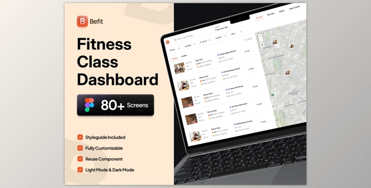 UI8 - Download Befit - Fitness Class Dashboard UI Kit