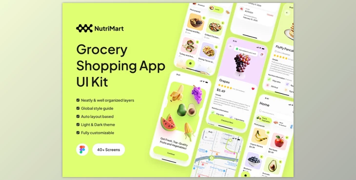 UI8 - Download NutriMart - Grocery Shopping App UI Kit