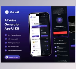 UI8 - Download VoiceQu - AI Voice Generator Mobile App UI Kit