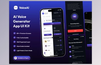 UI8 - Download VoiceQu - AI Voice Generator Mobile App UI Kit