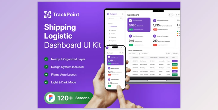 UI8 - Download TrackPoint - Shipping Logistic Dashboard UI Kit