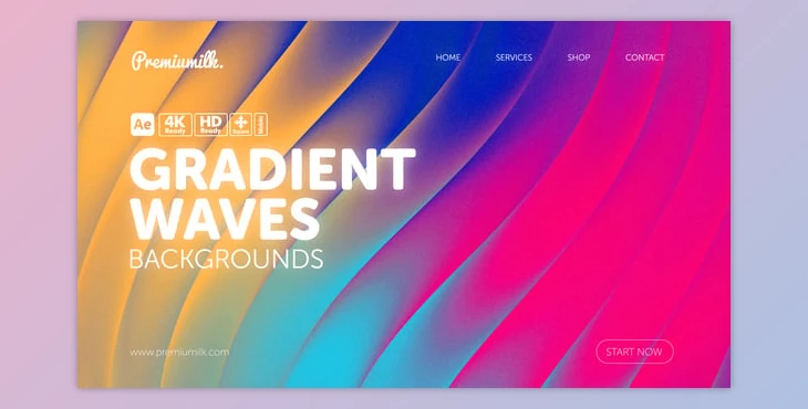 Download Gradient Waves Backgrounds (Videohive 59808260) - AE Project