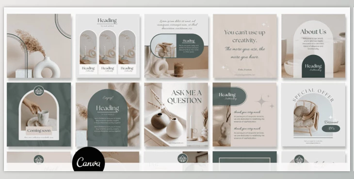Craftwork Design - Download Canva Green Instagram Templates