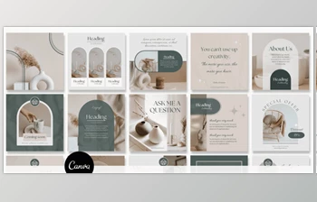 Craftwork Design - Download <span class='badge badge-warning'>Canva</span> Green Instagram Templates