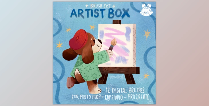 Gumroad - Download The Artist box: brush pack for Clip Studio, Procreate & Photoshop