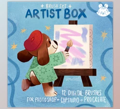Gumroad - Download The Artist box: brush pack for Clip Studio, Procreate & Photoshop