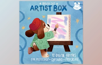 Gumroad - Download The Artist box: brush pack for Clip <span class='badge badge-warning'>Studio</span>, Procreate & Photoshop