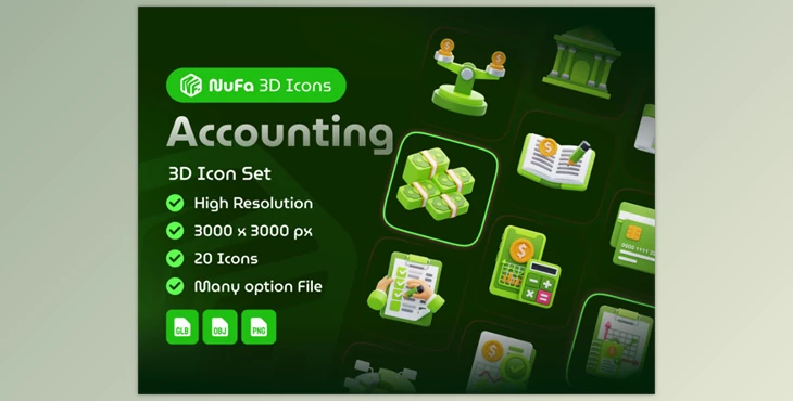 UI8 - Download Accounting 3D Icon Set