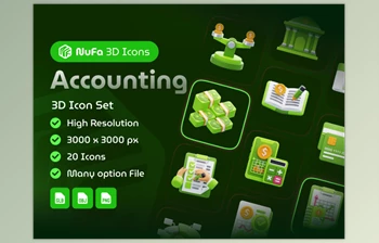 <span class='badge badge-warning'>UI8</span> - Download Accounting <span class='badge badge-warning'>3D</span> Icon Set