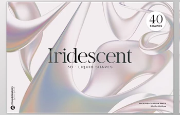 Download Iridescent <span class='badge badge-warning'>3D</span> Liquid Shapes (Creative Market 291838596)