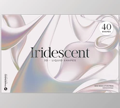 Download Iridescent 3D Liquid Shapes (Creative Market 291838596)