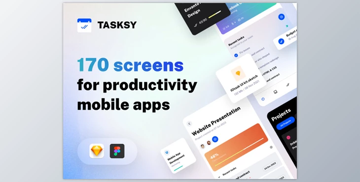 UI8 - Download Tasksy - UI kit for Productivity Mobile Apps