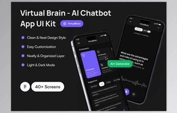 UI8 - Download <span class='badge badge-warning'>Virtual</span> Brain | AI Chatbot App UI Kit