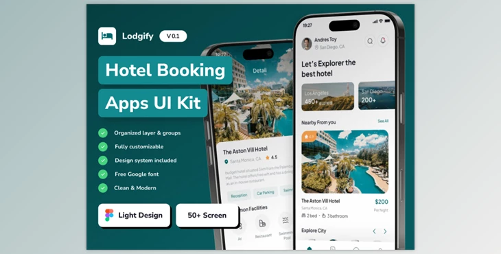 UI8 - Download Lodgify - Hotel Booking Mobile App UI Kit