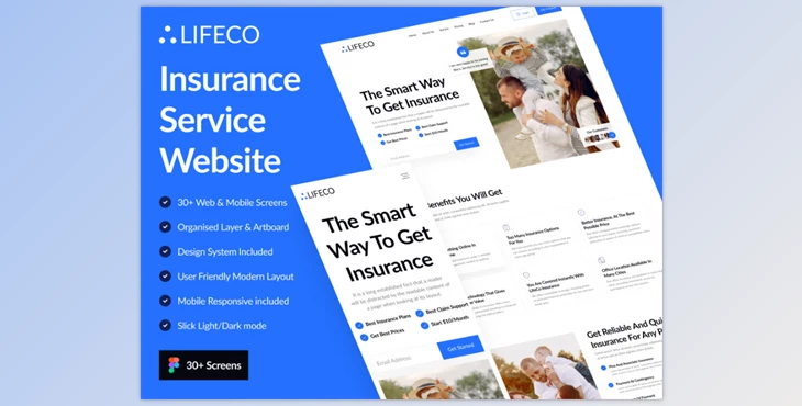 UI8 - Download LifeCo - Insurance Service Website UI Kit