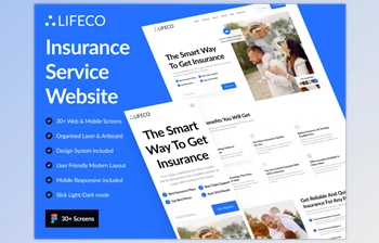 UI8 - Download LifeCo - Insurance Service Website UI <span class='badge badge-warning'>Kit</span>