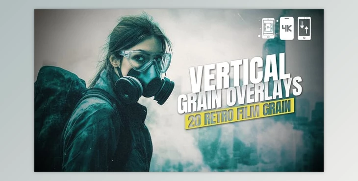 Download 20 Retro Film Grain Vertical Overlays For DaVinci Resolve (Videohive 60139567)