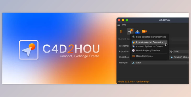 Aescripts - Download C4D2HOU v1.04 for Cinema 4D