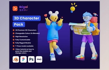 <span class='badge badge-warning'>UI8</span> - Download Ikigai - <span class='badge badge-warning'>3D</span> Character Pack
