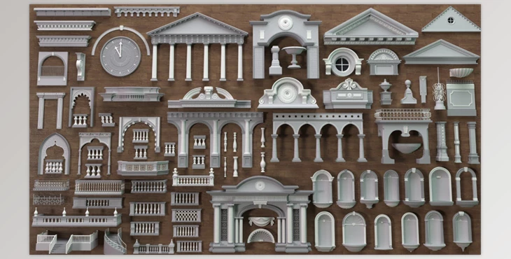 Artstation - Download Building Facade Collection 7 - 88 pieces