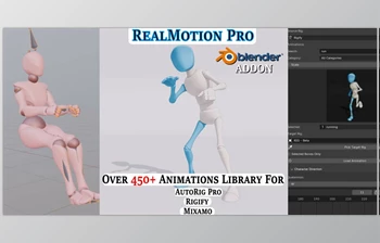 <span class='badge badge-warning'>Blender</span> - Download RealMotion Pro v1.57.6 + Mixamo Rigs